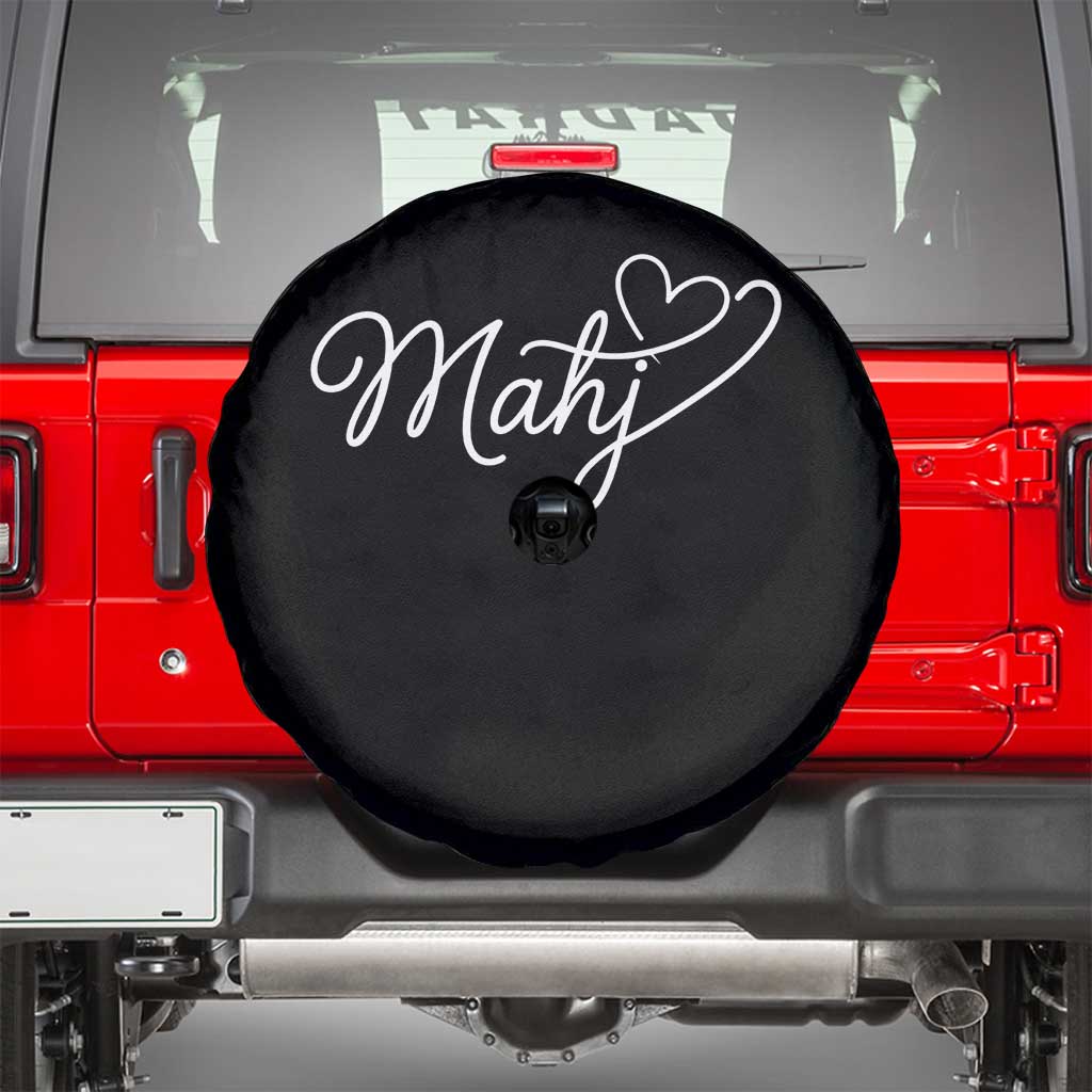 Mahjong Lovers Spare Tire Cover Funny Mah Jongg Heart Game Night Graphic