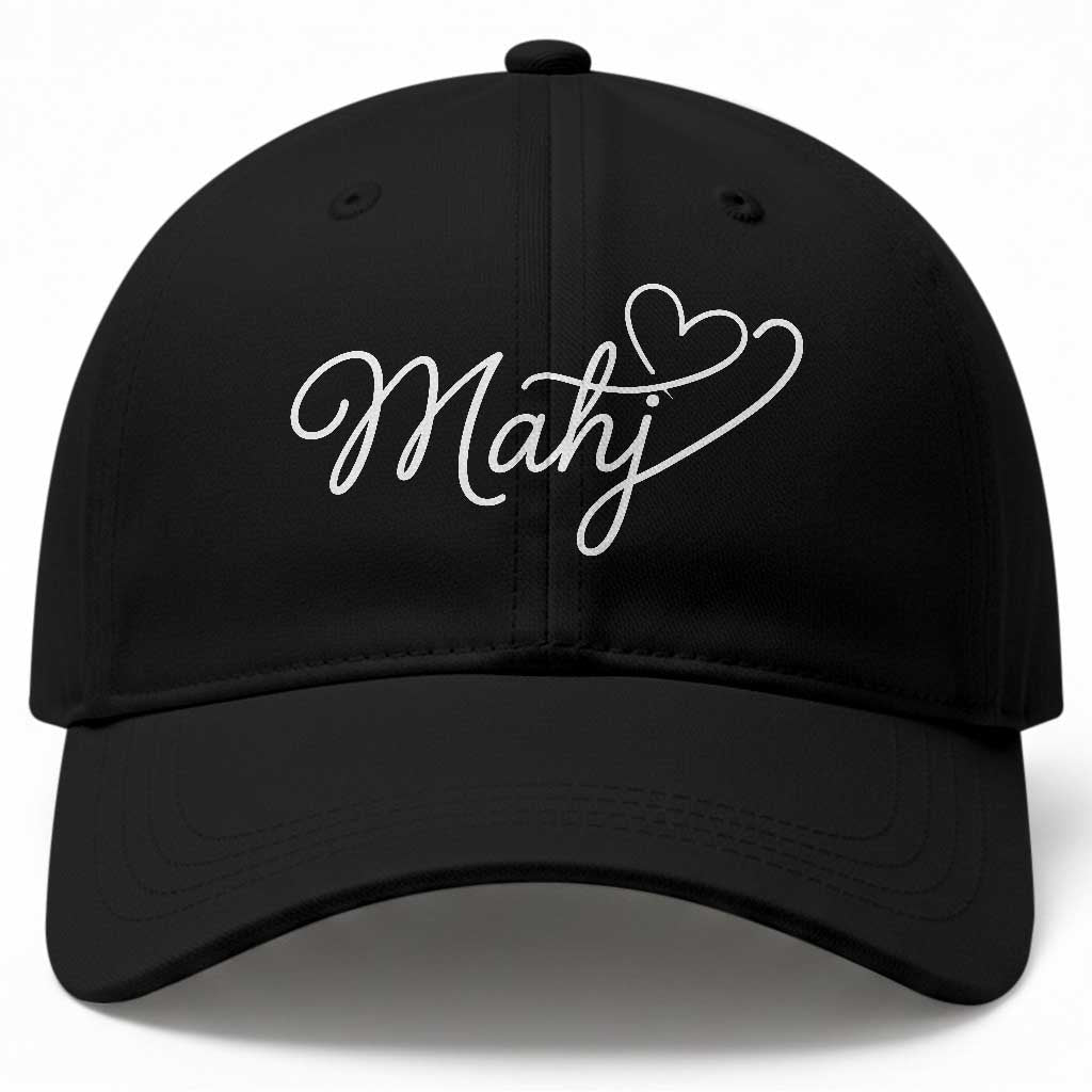 Mahjong Lovers Baseball Cap Funny Mah Jongg Heart Game Night Graphic