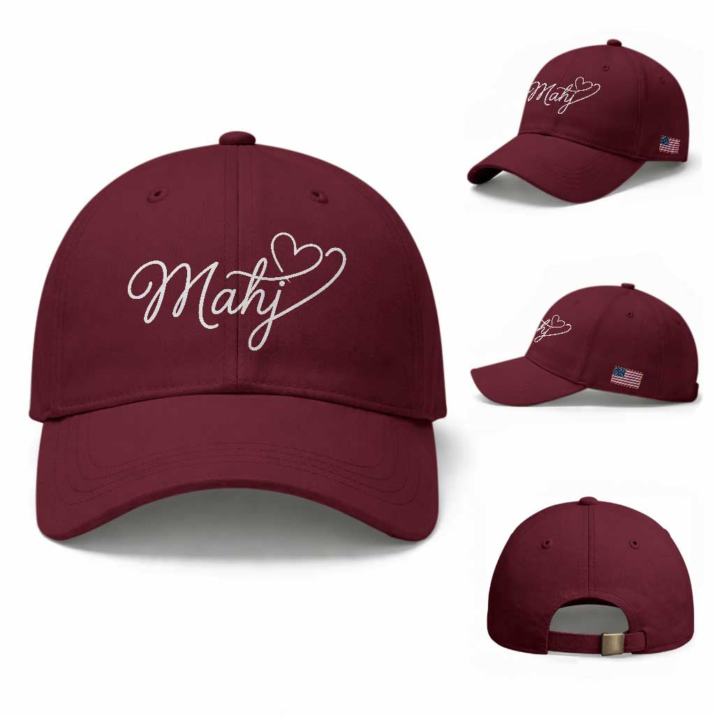 Mahjong Lovers Baseball Cap Funny Mah Jongg Heart Game Night Graphic