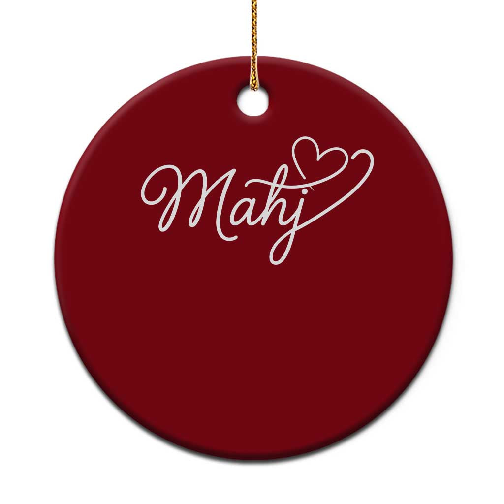 Mahjong Lovers Ceramic Ornament Funny Mah Jongg Heart Game Night Graphic