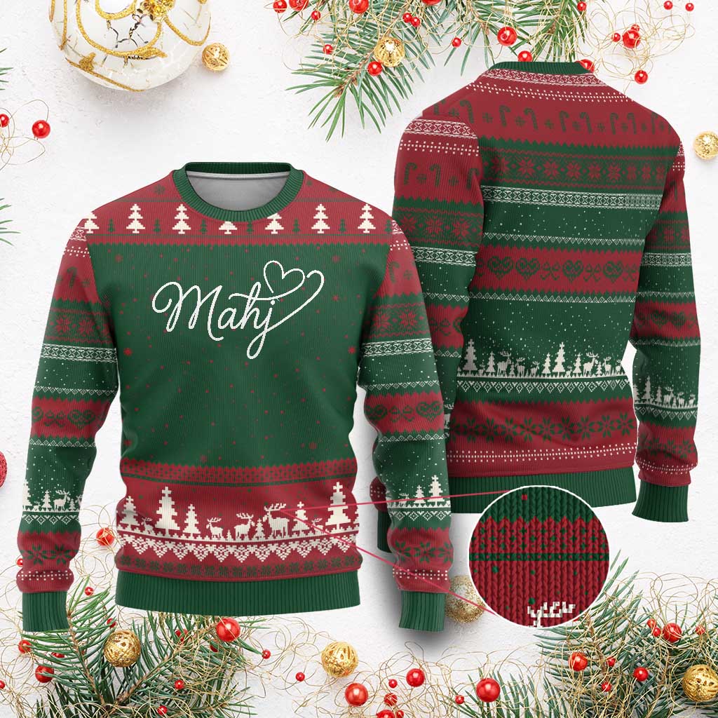Mahjong Lovers Ugly Christmas Sweater Funny Mah Jongg Heart Game Night Graphic