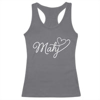 Mahjong Lovers Racerback Tank Top Funny Mah Jongg Heart Game Night Graphic