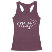 Mahjong Lovers Racerback Tank Top Funny Mah Jongg Heart Game Night Graphic