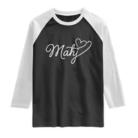 Mahjong Lovers Raglan Shirt Funny Mah Jongg Heart Game Night Graphic