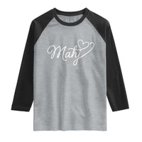 Mahjong Lovers Raglan Shirt Funny Mah Jongg Heart Game Night Graphic