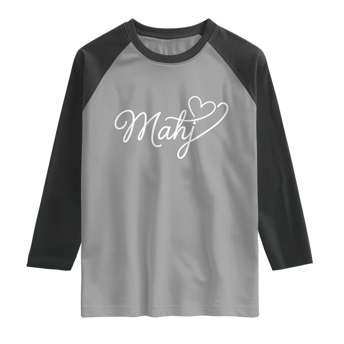 Mahjong Lovers Raglan Shirt Funny Mah Jongg Heart Game Night Graphic