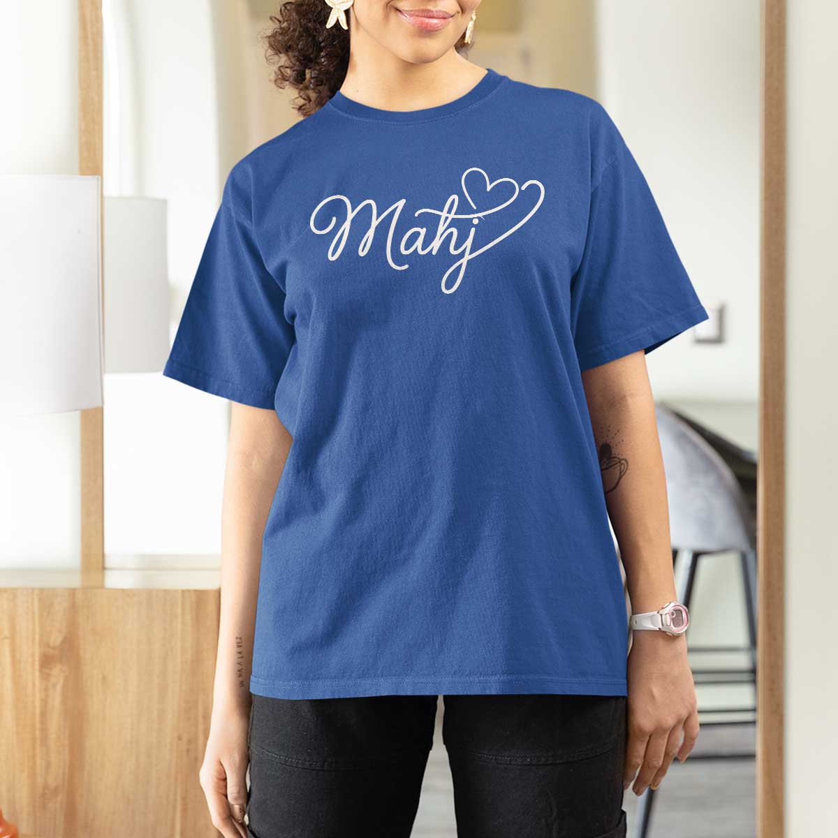 Mahjong Lovers T Shirt For Women Funny Mah Jongg Heart Game Night Graphic