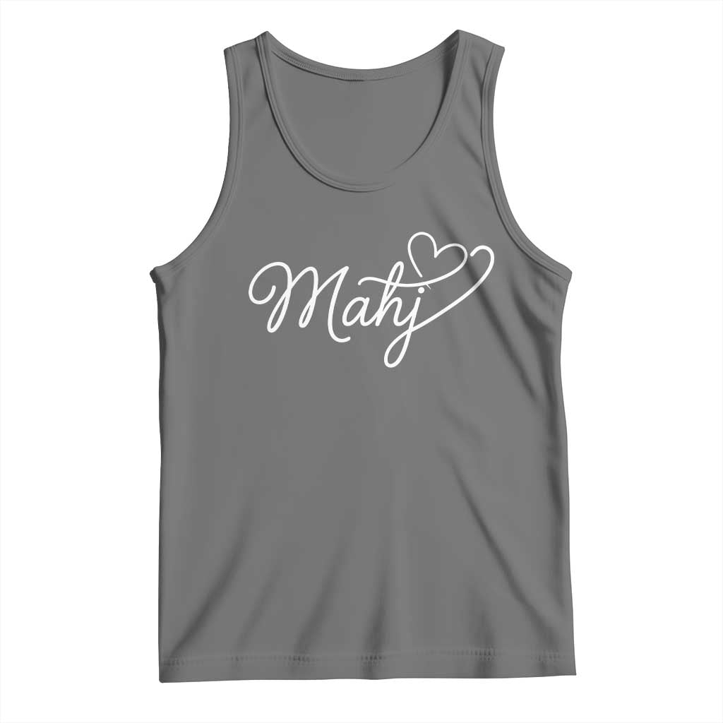 Mahjong Lovers Tank Top Funny Mah Jongg Heart Game Night Graphic