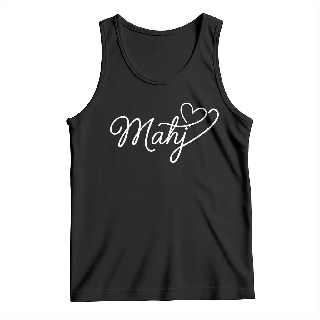 Mahjong Lovers Tank Top Funny Mah Jongg Heart Game Night Graphic