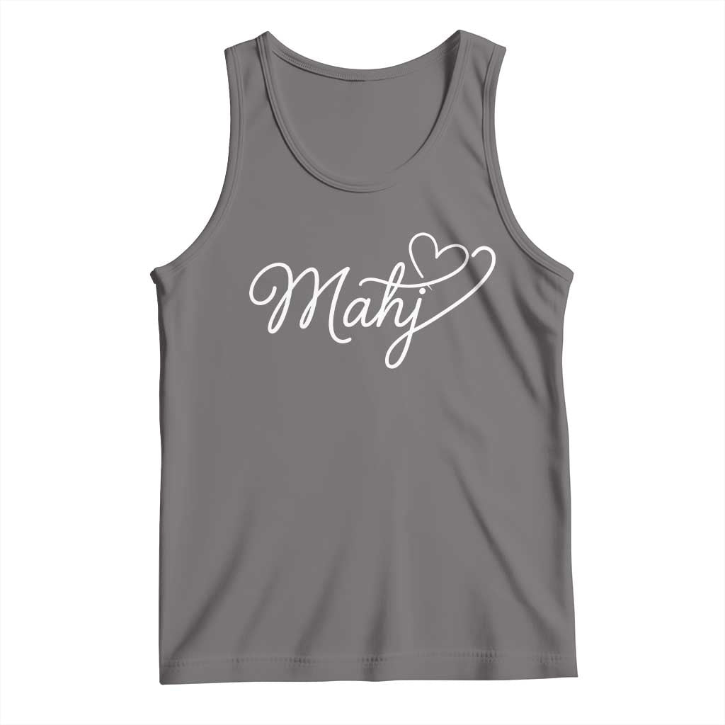 Mahjong Lovers Tank Top Funny Mah Jongg Heart Game Night Graphic
