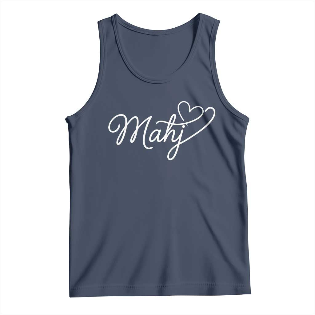 Mahjong Lovers Tank Top Funny Mah Jongg Heart Game Night Graphic