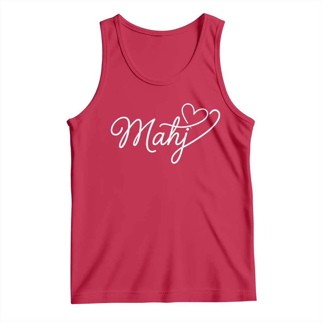 Mahjong Lovers Tank Top Funny Mah Jongg Heart Game Night Graphic