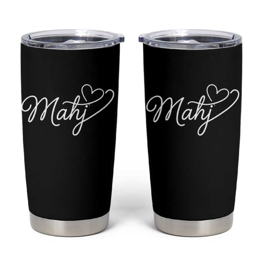 Mahjong Lovers Tumbler Cup Funny Mah Jongg Heart Game Night Graphic