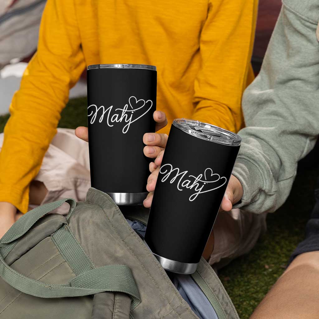 Mahjong Lovers Tumbler Cup Funny Mah Jongg Heart Game Night Graphic