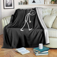 Funny Mahjong Lover Throw Blanket No Mahjong Today Sad Stickman Meme Graphic
