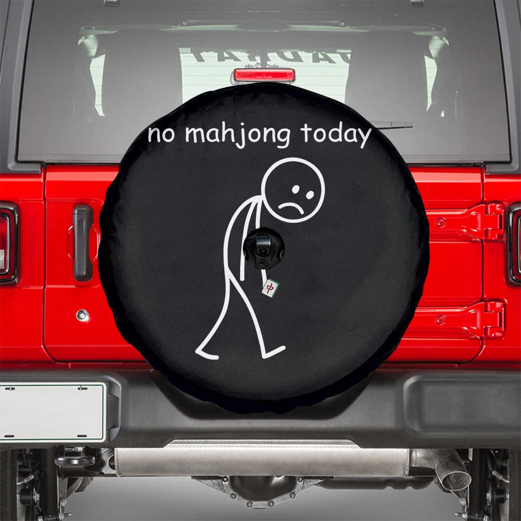 Funny Mahjong Lover Spare Tire Cover No Mahjong Today Sad Stickman Meme Graphic