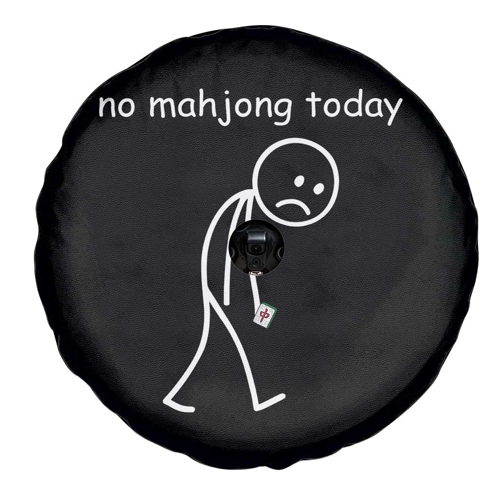 Funny Mahjong Lover Spare Tire Cover No Mahjong Today Sad Stickman Meme Graphic