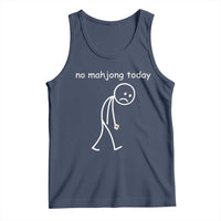 Funny Mahjong Lover Tank Top No Mahjong Today Sad Stickman Meme Graphic
