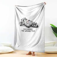 Funny Raccoon Mahjong Lovers Throw Blanket Discarded The Wrong Tile