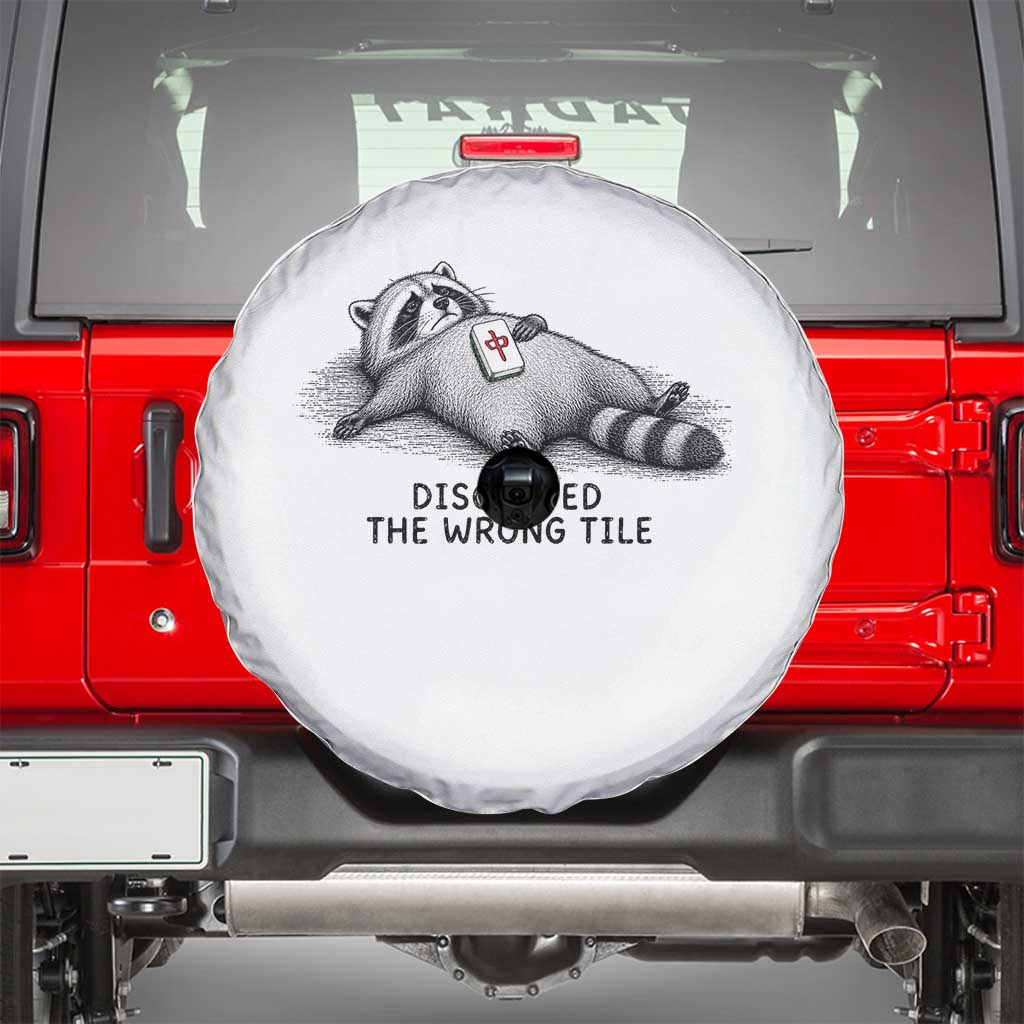Funny Raccoon Mahjong Lovers Spare Tire Cover Discarded The Wrong Tile