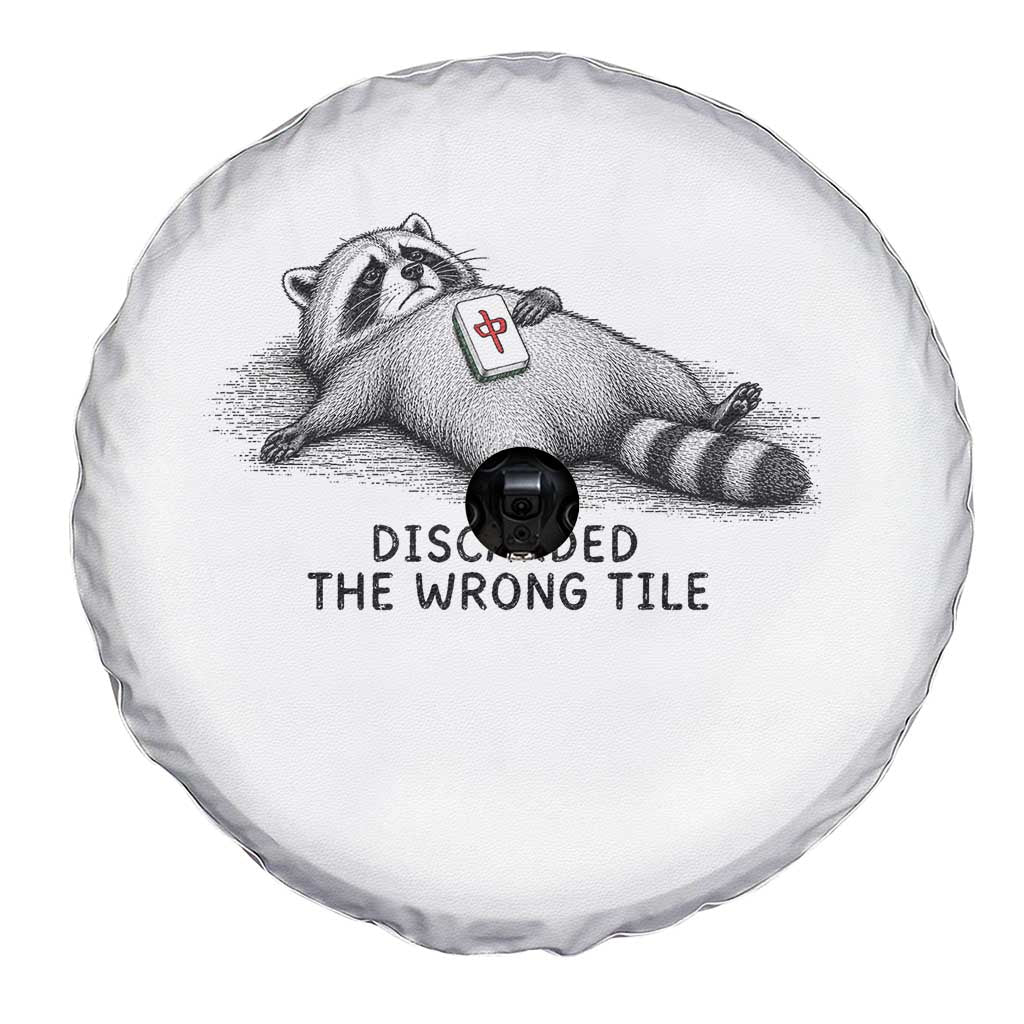 Funny Raccoon Mahjong Lovers Spare Tire Cover Discarded The Wrong Tile