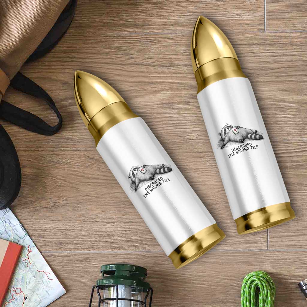 Funny Raccoon Mahjong Lovers Bullet Tumbler Discarded The Wrong Tile