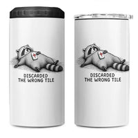Funny Raccoon Mahjong Lovers 4 in 1 Can Cooler Tumbler Discarded The Wrong Tile