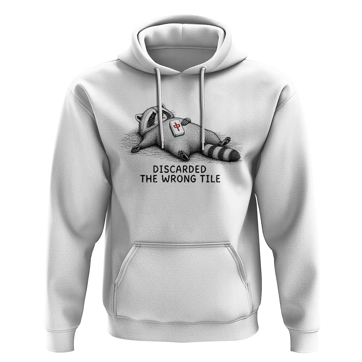 Funny Raccoon Mahjong Lovers Hoodie Discarded The Wrong Tile