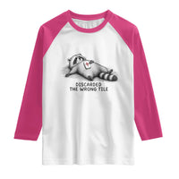 Funny Raccoon Mahjong Lovers Raglan Shirt Discarded The Wrong Tile