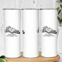 Funny Raccoon Mahjong Lovers Skinny Tumbler Discarded The Wrong Tile