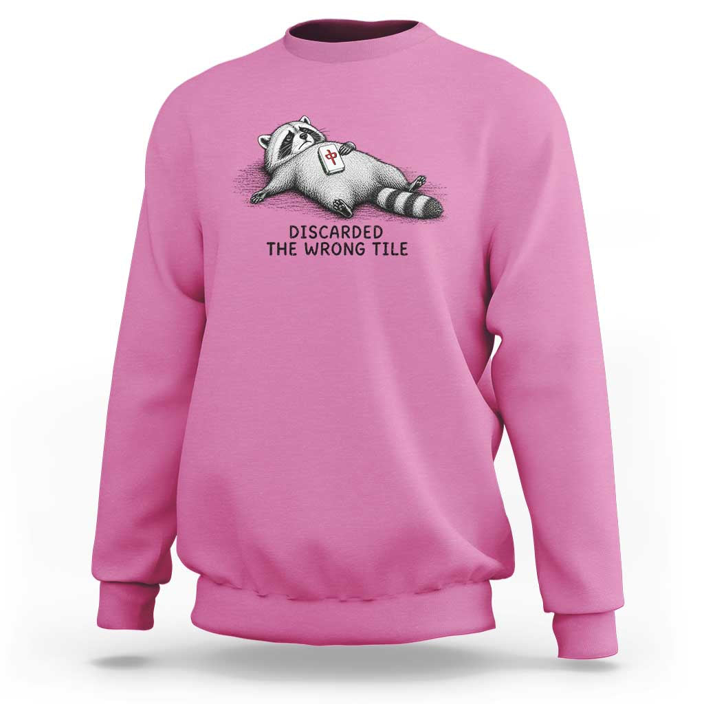 Funny Raccoon Mahjong Lovers Sweatshirt Discarded The Wrong Tile
