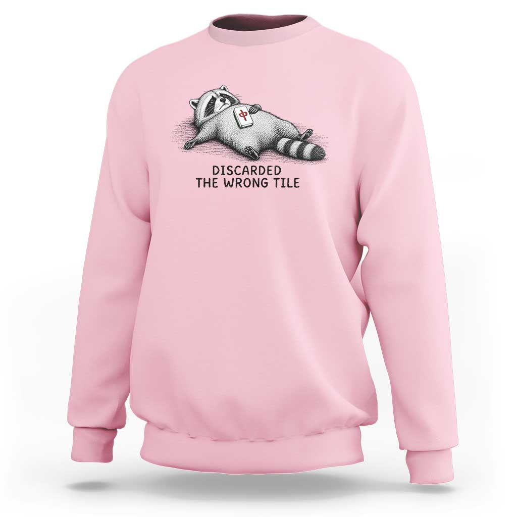 Funny Raccoon Mahjong Lovers Sweatshirt Discarded The Wrong Tile