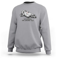 Funny Raccoon Mahjong Lovers Sweatshirt Discarded The Wrong Tile