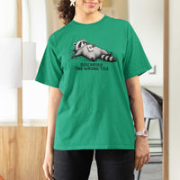 Funny Raccoon Mahjong Lovers T Shirt For Women Discarded The Wrong Tile