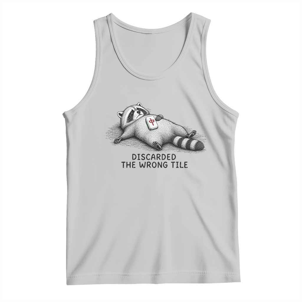 Funny Raccoon Mahjong Lovers Tank Top Discarded The Wrong Tile