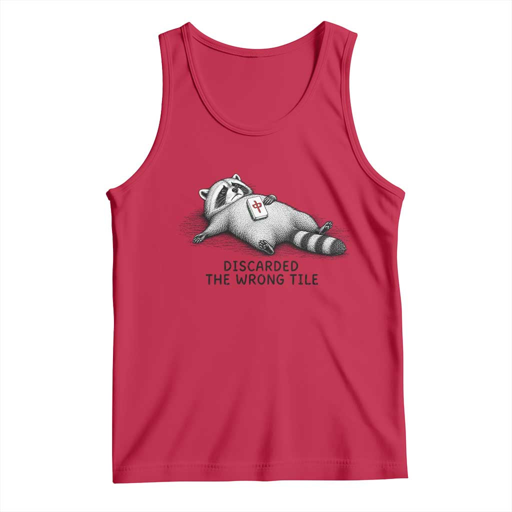Funny Raccoon Mahjong Lovers Tank Top Discarded The Wrong Tile