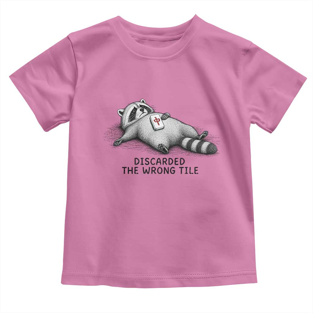 Funny Raccoon Mahjong Lovers Toddler T Shirt Discarded The Wrong Tile