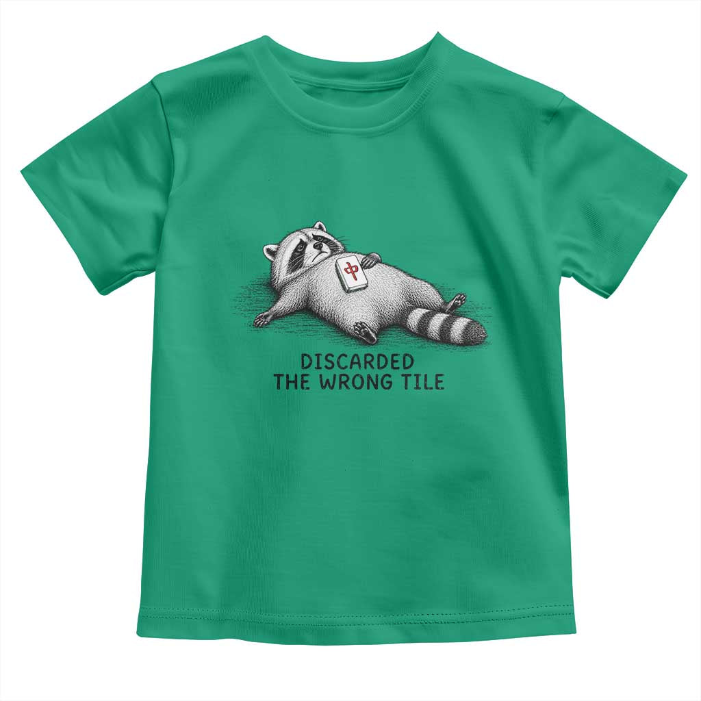 Funny Raccoon Mahjong Lovers Toddler T Shirt Discarded The Wrong Tile