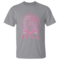Breast Cancer Awareness Month T Shirt Boho Floral Vintage Floral Pink Ribbon - Wonder Print Shop