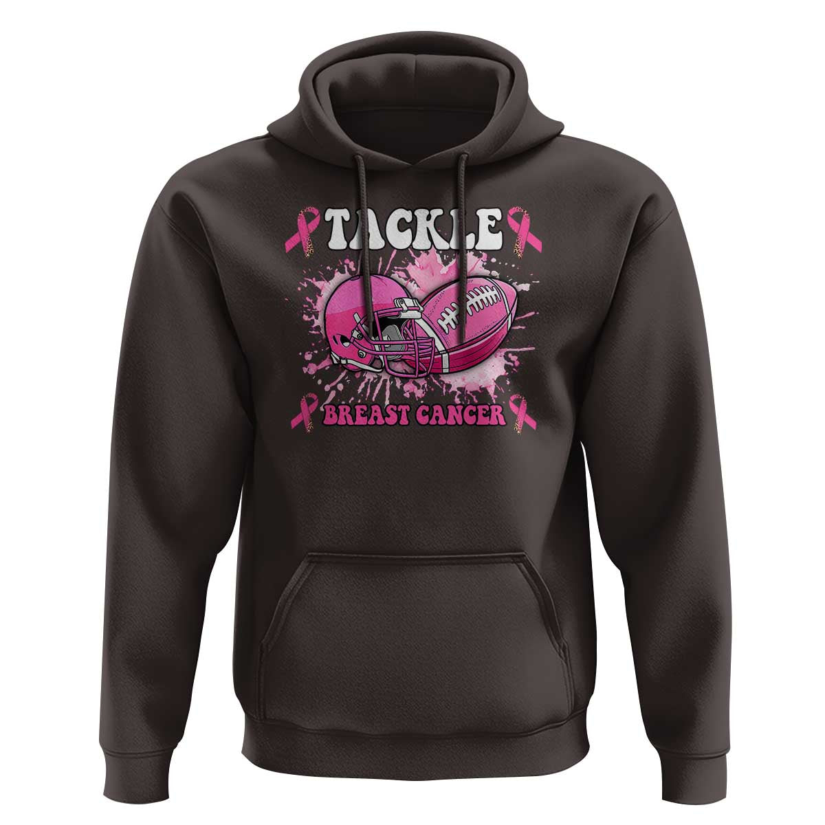 Tackle Football Breast Cancer Awareness Hoodie Pink Ribbon Boys Kid