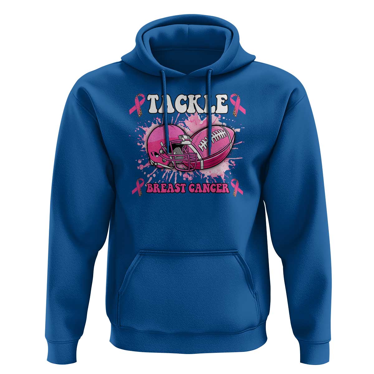 Tackle Football Breast Cancer Awareness Hoodie Pink Ribbon Boys Kid