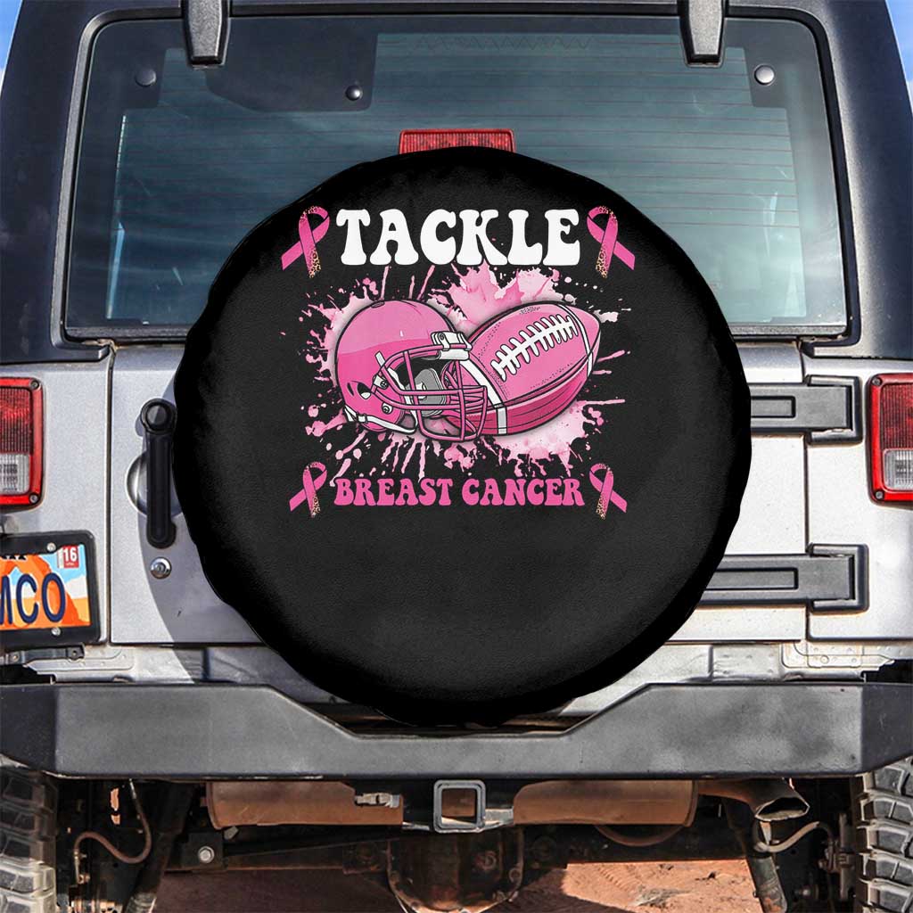 Tackle Football Breast Cancer Awareness Spare Tire Cover Pink Ribbon Boys Kid