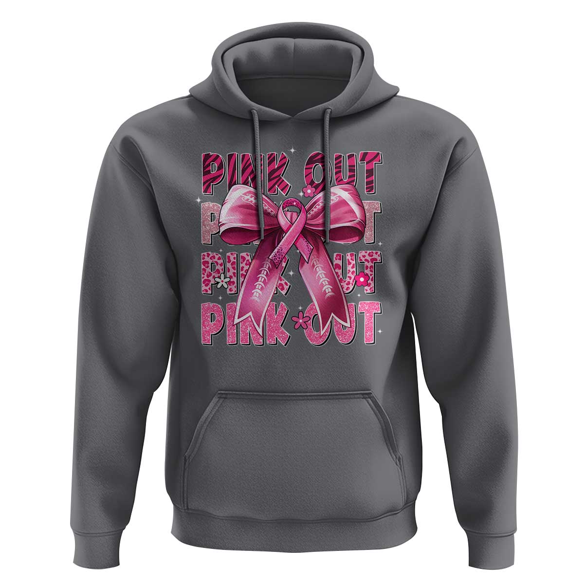 Football Pink Out Breast Cancer Awareness Hoodie Coquette Football