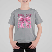 Football Pink Out Breast Cancer Awareness T Shirt For Kid Coquette Football - Wonder Print Shop