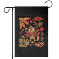 Thanksgiving Turkey Garden Flag Retro Boho Floral Fall - Wonder Print Shop