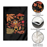 Thanksgiving Turkey Garden Flag Retro Boho Floral Fall - Wonder Print Shop