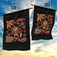 Thanksgiving Turkey Garden Flag Retro Boho Floral Fall - Wonder Print Shop