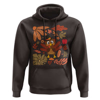 Thanksgiving Turkey Hoodie Retro Boho Floral Fall