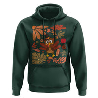 Thanksgiving Turkey Hoodie Retro Boho Floral Fall