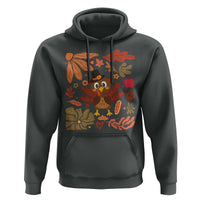 Thanksgiving Turkey Hoodie Retro Boho Floral Fall